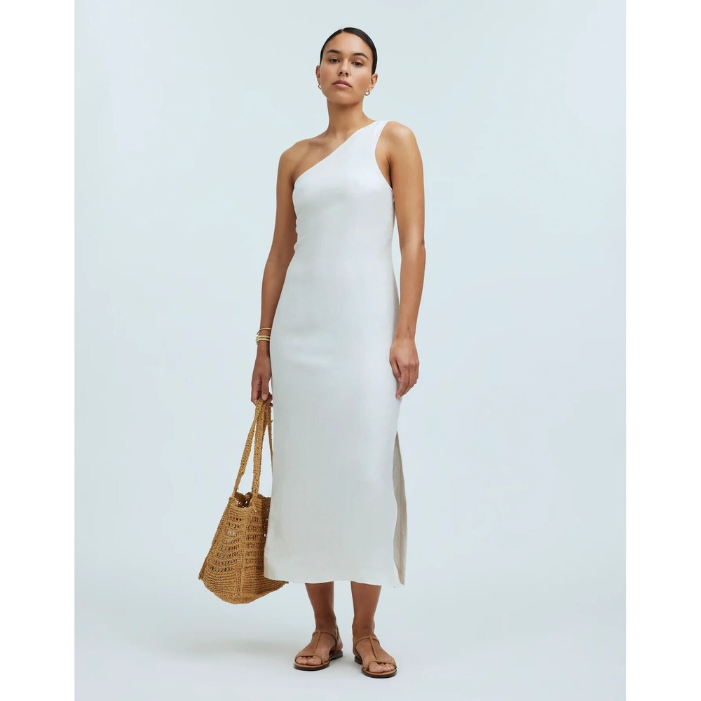 Madewell Womens One-Shoulder Midi Dress in Lighthouse‎ Size 14
